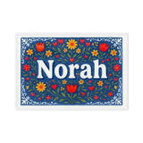 Norah Name Art - Floral Farmhouse personalized wall print for kids