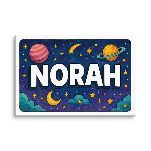 Norah Name Art - Space Explorers Personalized Wall Art