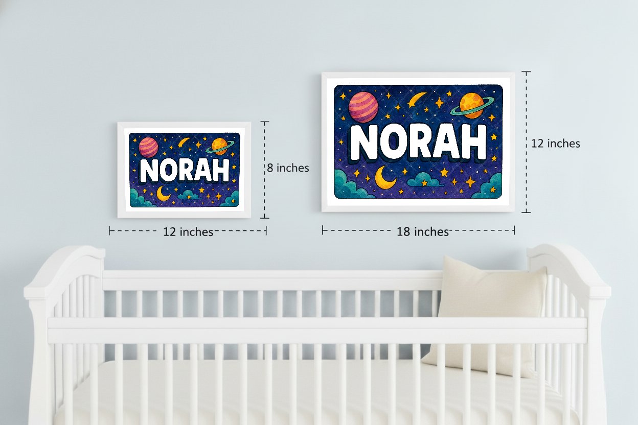 Personalized space name art for Norah