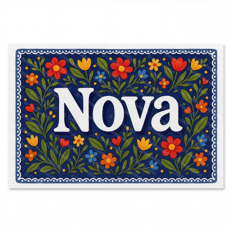 Calm personalized name art for Nova