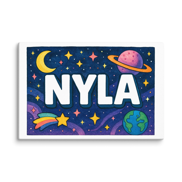 Nyla Name Art - Space Explorers Personalized Wall Art