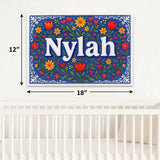 Nylah Name Art - Floral Farmhouse personalized wall print for kids