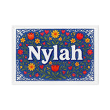 Nylah Name Art - Floral Farmhouse personalized wall print for kids