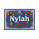 Nylah Name Art - Floral Farmhouse personalized wall print for kids