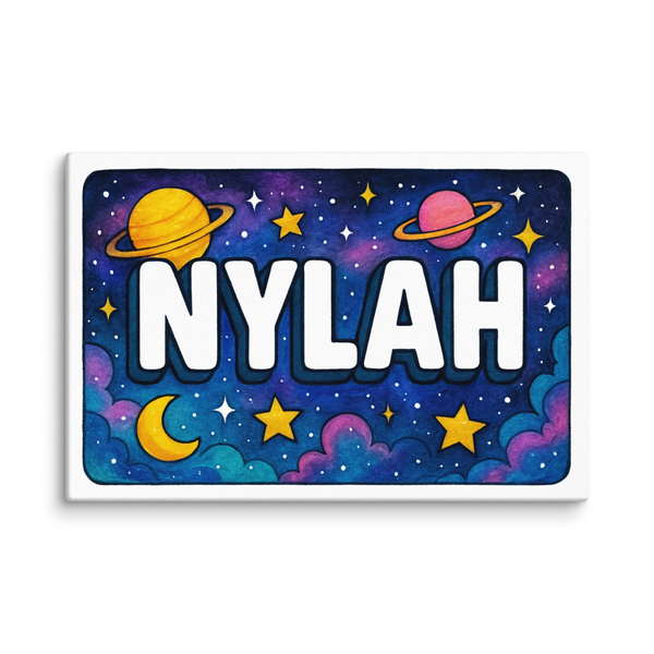 Nylah Name Art - Space Explorers Personalized Wall Art