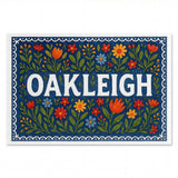 Oakleigh Name Art - Floral Farmhouse personalized wall print for kids