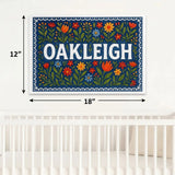 Oakleigh Name Art - Floral Farmhouse personalized wall print for kids