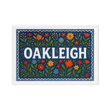 Oakleigh Name Art - Floral Farmhouse personalized wall print for kids