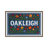 Oakleigh Name Art - Floral Farmhouse personalized wall print for kids