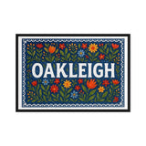 Oakleigh Name Art - Floral Farmhouse personalized wall print for kids