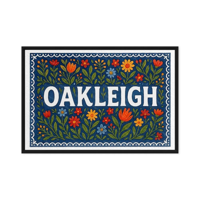Oakleigh Name Art - Floral Farmhouse personalized wall print for kids