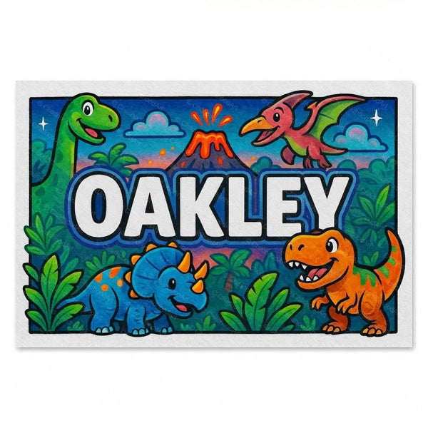 Oakley Name Art - Dinosaur Adventure Personalized Wall Art