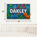 Oakley Name Art - Dinosaur Adventure personalized wall print for kids