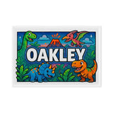 Oakley Name Art - Dinosaur Adventure personalized wall print for kids