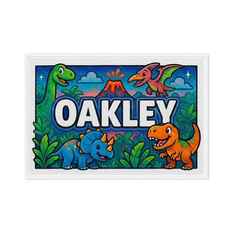 Oakley Name Art - Dinosaur Adventure personalized wall print for kids