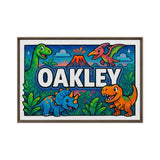 Oakley Name Art - Dinosaur Adventure personalized wall print for kids
