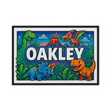 Oakley Name Art - Dinosaur Adventure personalized wall print for kids