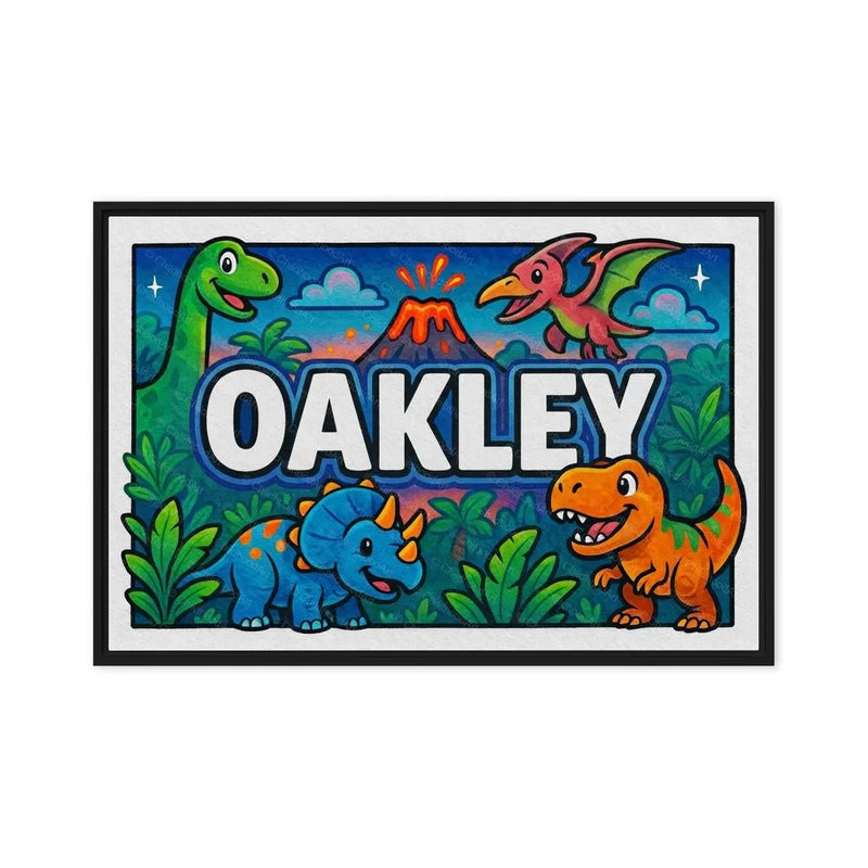 Oakley Name Art - Dinosaur Adventure personalized wall print for kids