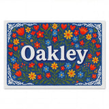 Oakley Name Art - Floral Farmhouse personalized wall print for kids