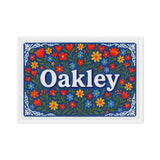 Oakley Name Art - Floral Farmhouse personalized wall print for kids