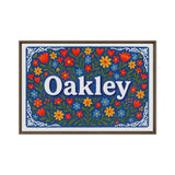 Oakley Name Art - Floral Farmhouse personalized wall print for kids