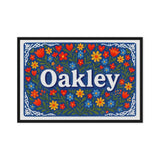 Oakley Name Art - Floral Farmhouse personalized wall print for kids
