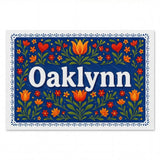 Oaklynn Name Art - Floral Farmhouse personalized wall print for kids