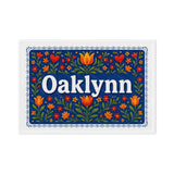 Oaklynn Name Art - Floral Farmhouse personalized wall print for kids