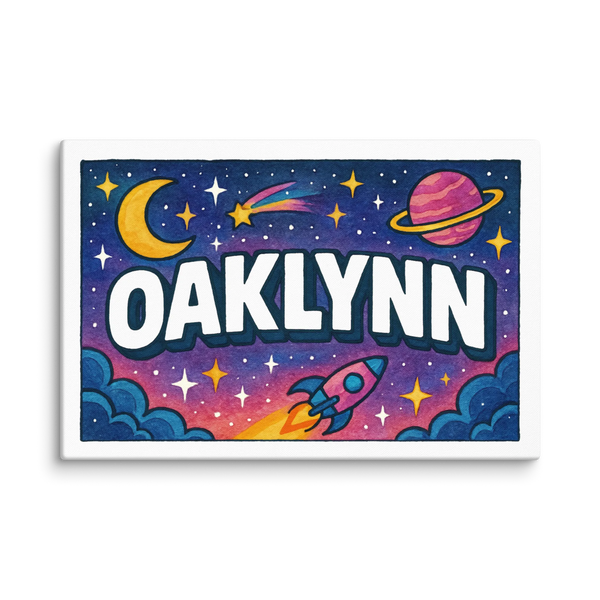 Oaklynn Name Art - Space Explorers Personalized Wall Art