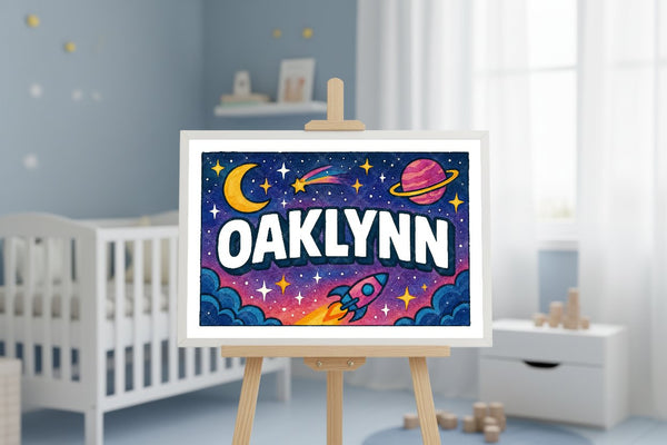 "Oaklynn" Amongst the Stars Personalized Space Artwork
