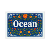 Ocean Name Art - Floral Farmhouse personalized wall print for kids