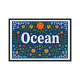 Ocean Name Art - Floral Farmhouse personalized wall print for kids