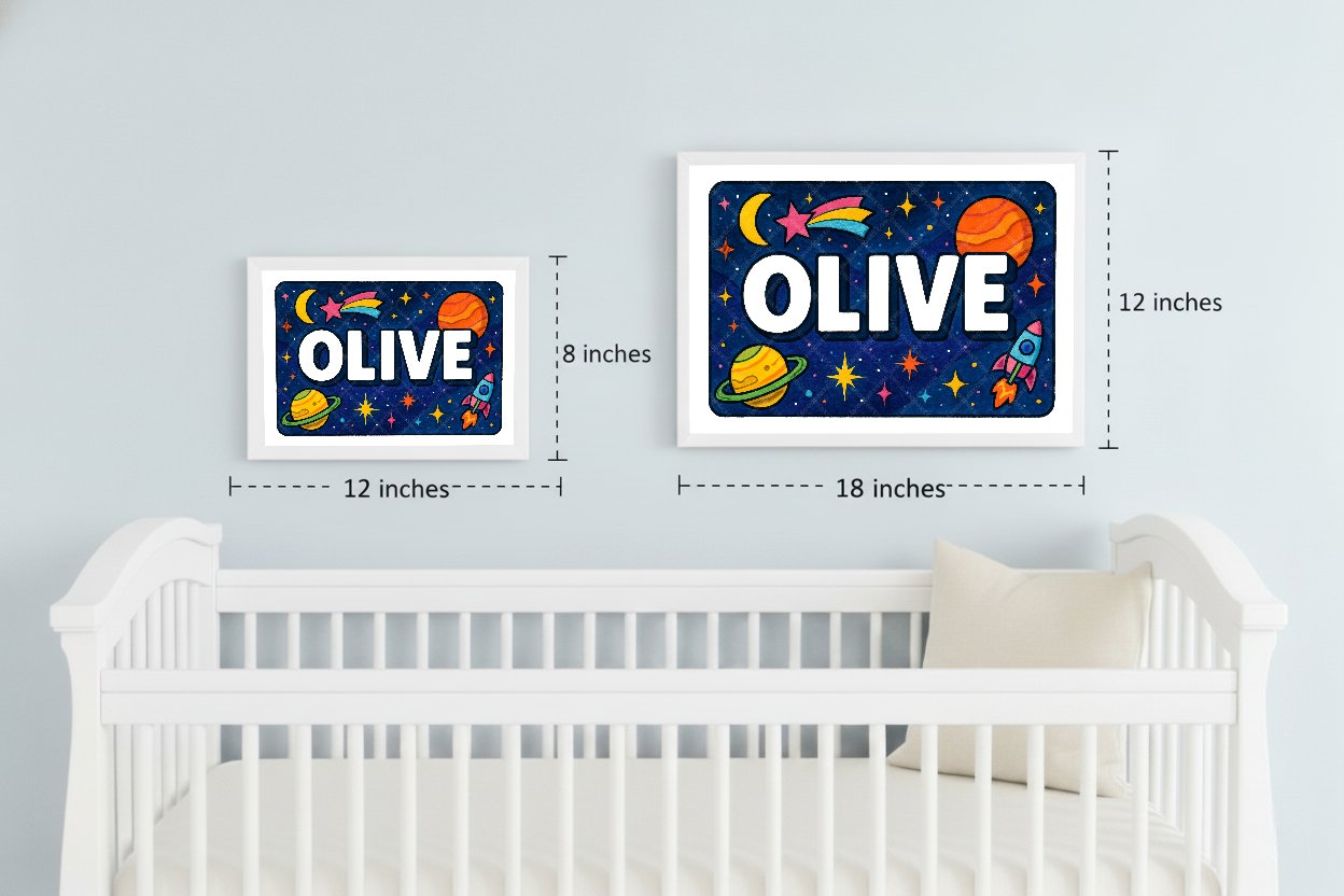 Personalized space name art for Olive