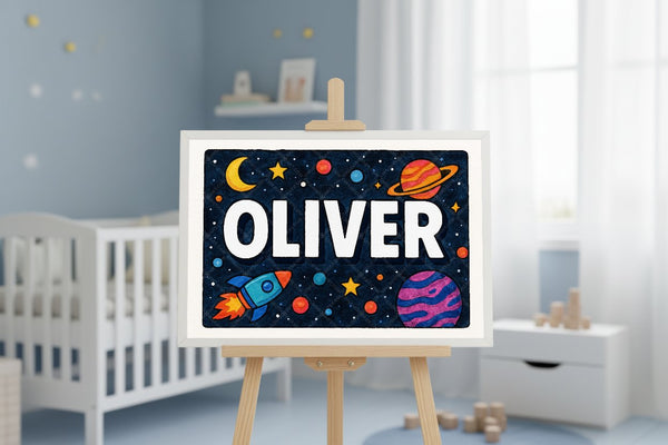 "Oliver" Amongst the Stars Personalized Space Artwork