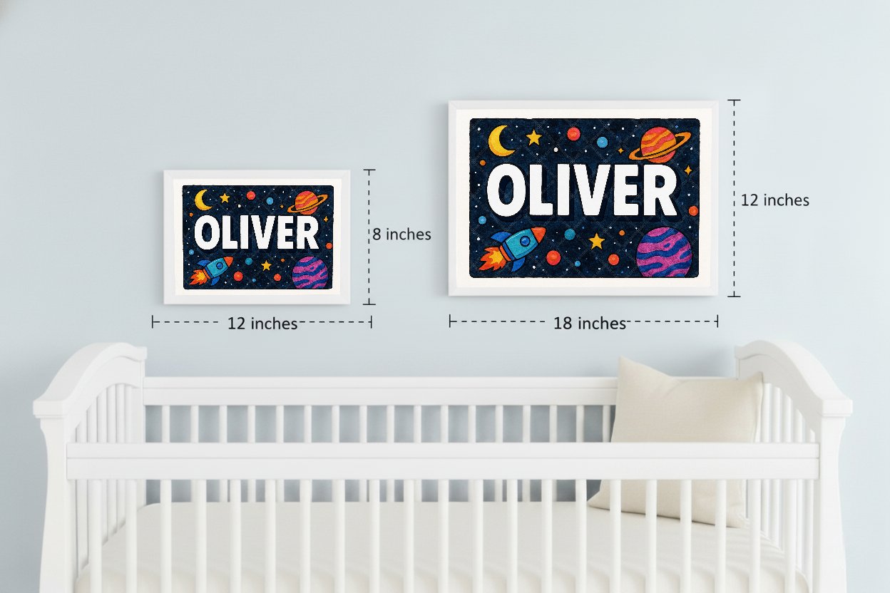Personalized space name art for Oliver