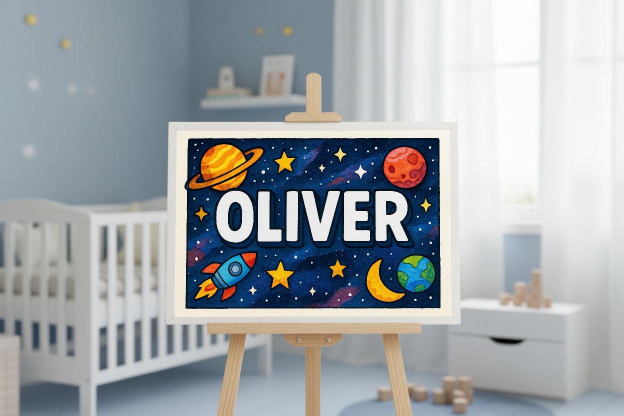 Personalized name art for Oliver