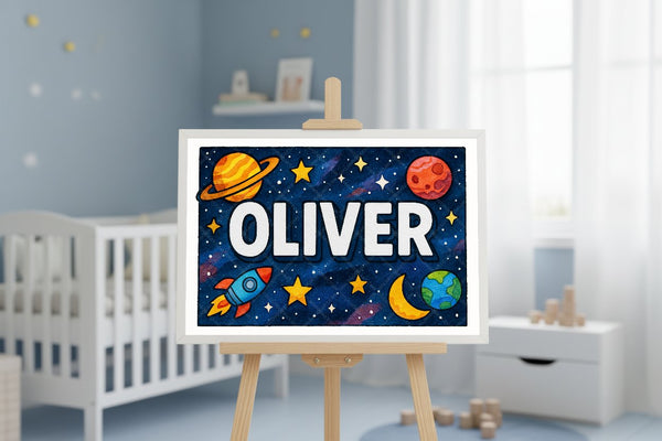 "Oliver" Amongst the Stars Personalized Space Artwork