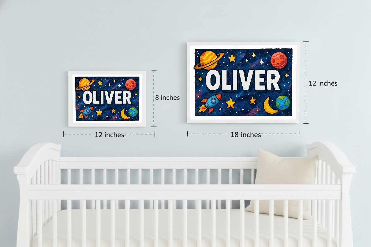 Personalized space name art for Oliver