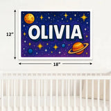 Olivia Name Art - Space Explorers personalized wall print for kids