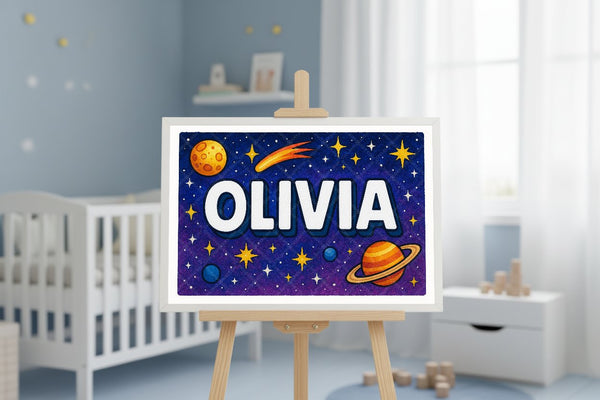 "Olivia" Amongst the Stars Personalized Space Artwork