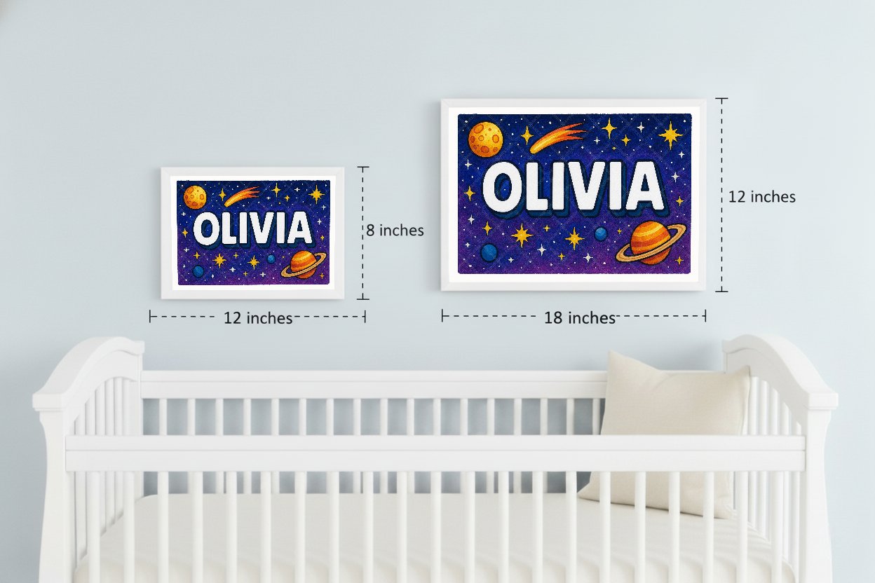 Personalized space name art for Olivia