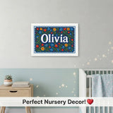 Calm personalized name art for Olivia