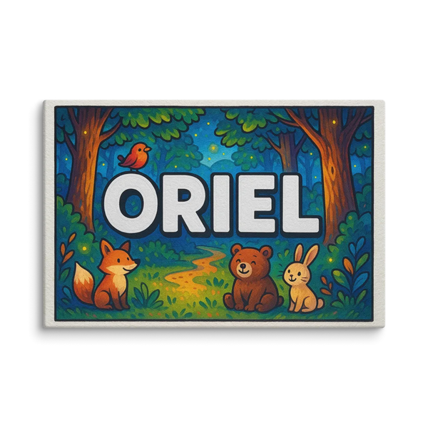 Oriel Name Art - Forest Friends Personalized Wall Art