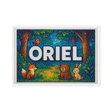 Oriel Name Art - Forest Friends personalized wall print for kids