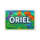 Oriel Name Art - Dinosaur Adventure personalized wall print for kids