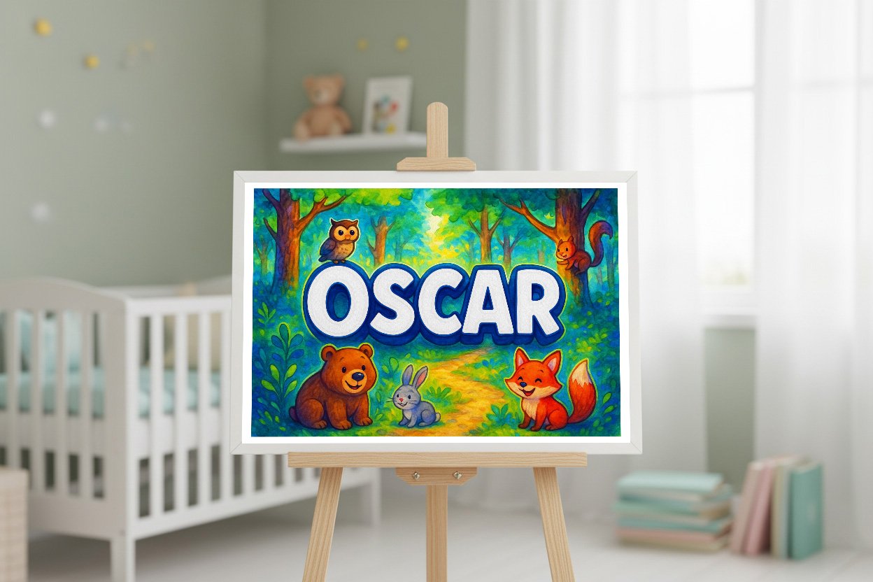 Personalized name art for Oscar