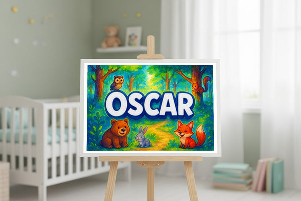 Oscar’s Personalized Forest Friends Art