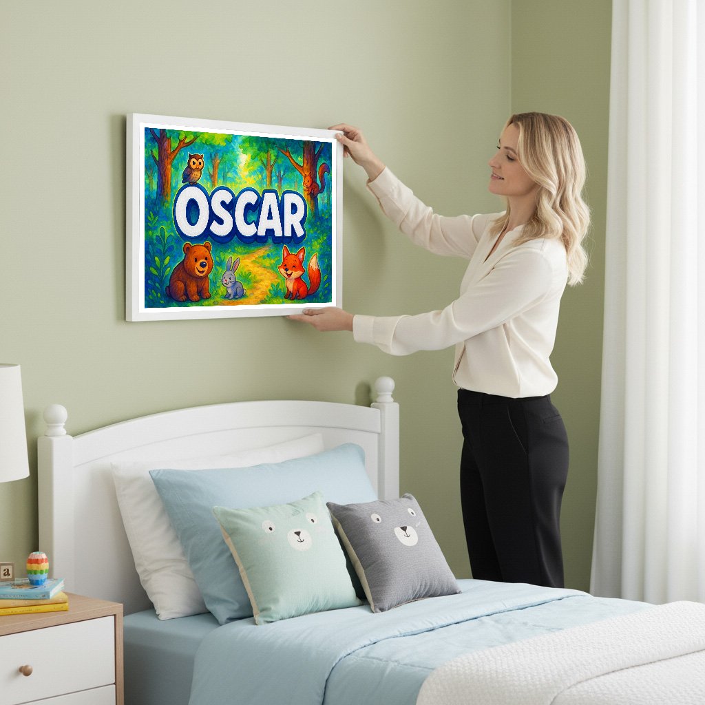 Personalized name art for Oscar