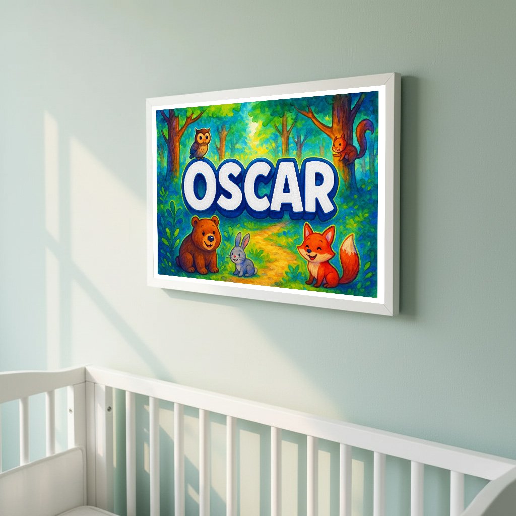 Personalized name art for Oscar