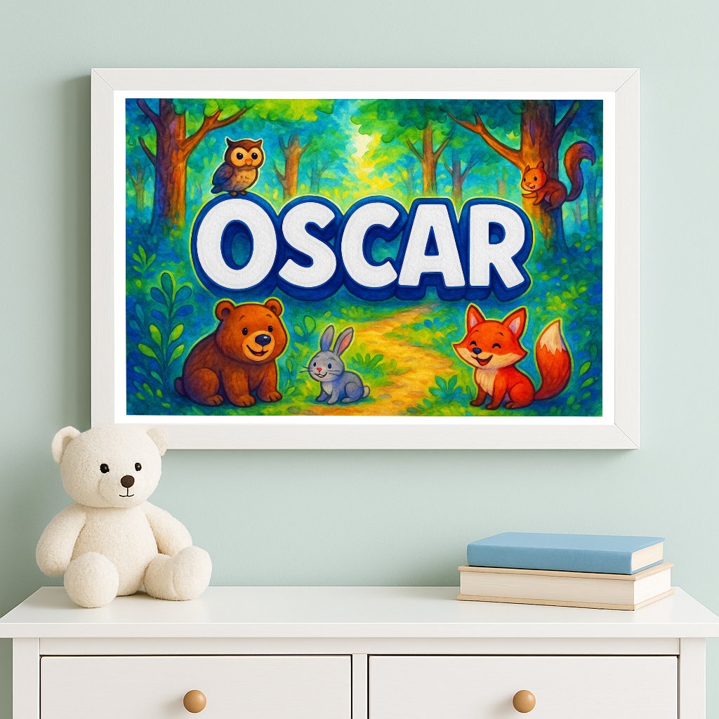 Personalized name art for Oscar